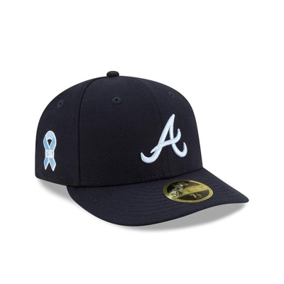 Blue Atlanta Braves Hat - New Era MLB Father's Day Low Profile 59FIFTY Fitted Caps USA1548063